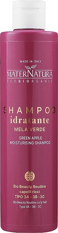 Увлажняющий шампунь для вьющихся волос - MaterNatura Green Apple Moisturising Shampoo — фото N1
