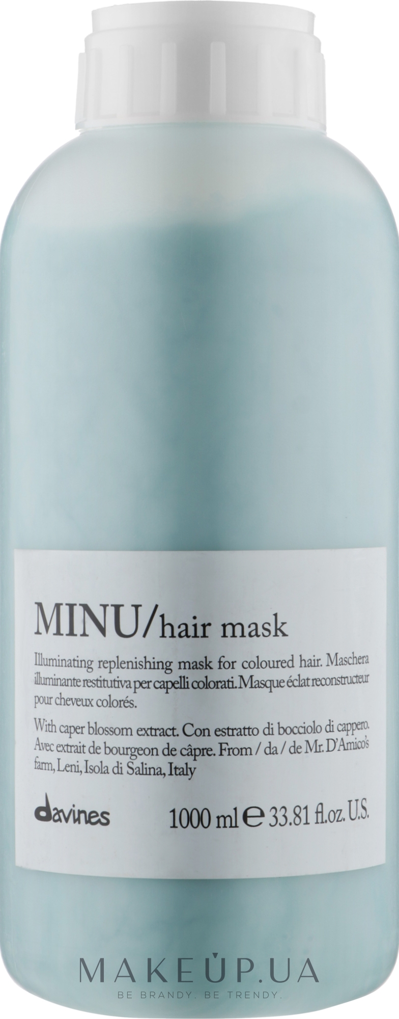 Маска для додання блиску і захисту кольору волосся - Davines Minu Mask  — фото 1000ml