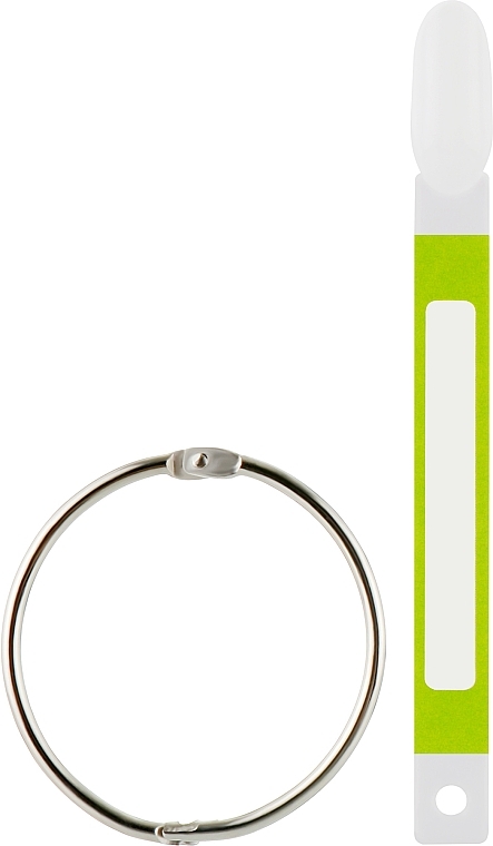 Типсы на кольце, зеленый стикер, белые, миндаль - Sticker Tips  — фото N1