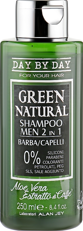 Шампунь чоловічий 2в1 для бороди й волосся з алое вера та екстрактом кави - Alan Jey Green Natural Shampoo 2in1 — фото N1