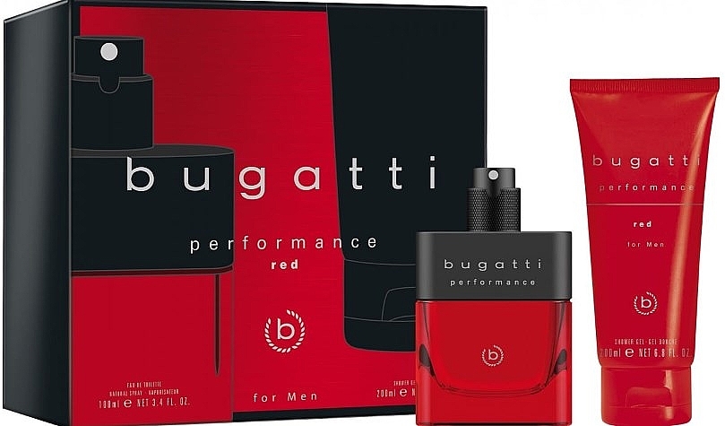 Bugatti Performance Red - Набір (edt/100ml + sh/gel/200ml) — фото N1