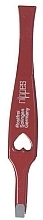 Парфумерія, косметика Пінцет із сердечком, прямий, 8 см, червоний - Nippes Solingen Tweezer 749