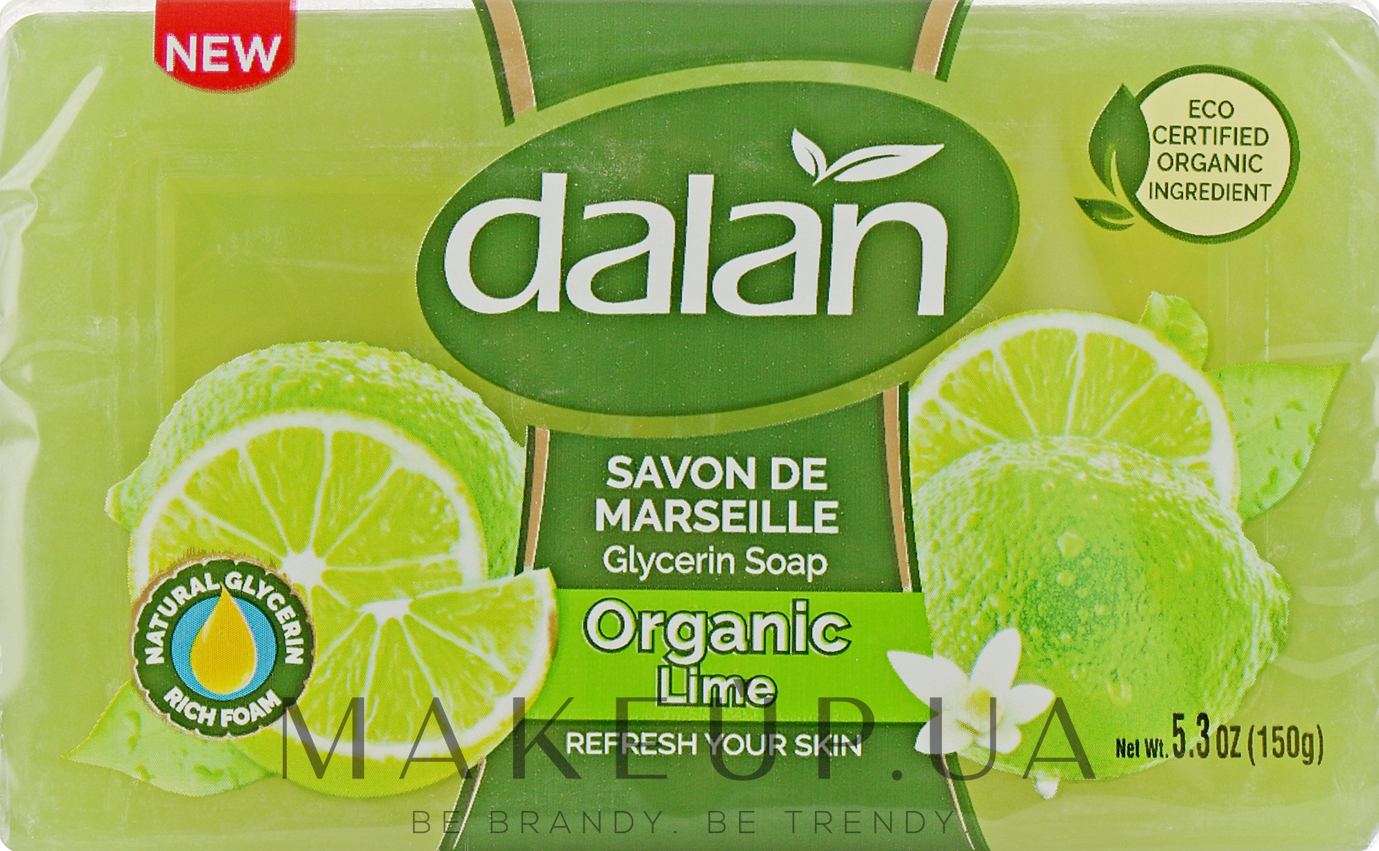 Глицериновое мыло "Лайм" - Dalan Savon De Marseille Glycerine Soap Organic Lime — фото 150g