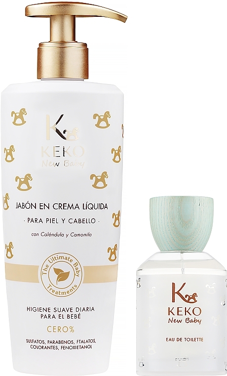 Keko New Baby The Ultimate Baby Treatments - Набір (cr soap/500ml + towel/1pc + edt/100ml) — фото N3
