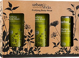 Духи, Парфюмерия, косметика Набор - Urban Veda Botanics Purifying Body Ritual Set (b/wash/200ml + b/scrub/200ml + b/lotion/250ml)