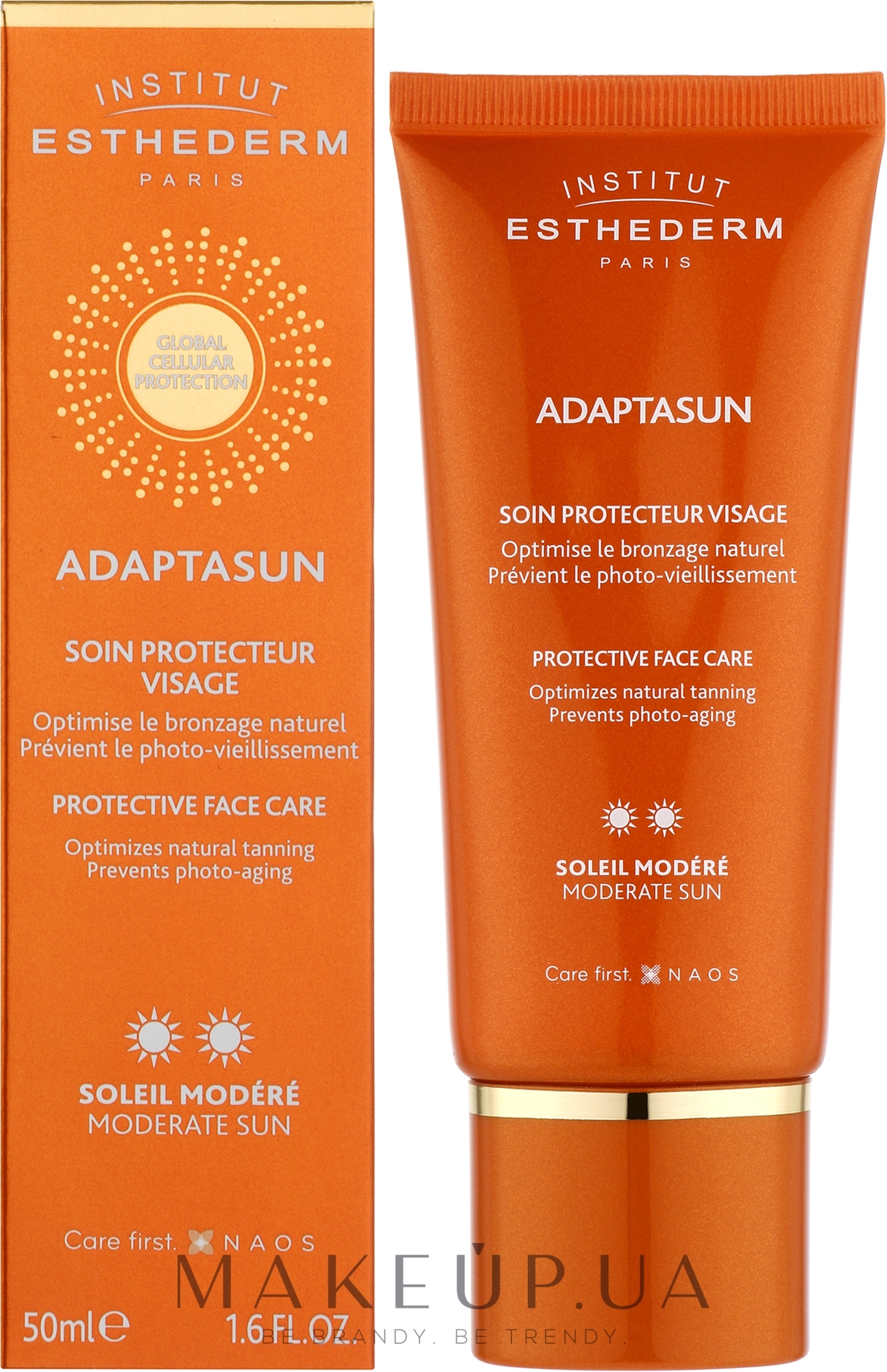Защитный крем для лица от умеренного солнечного излучения - Institut Esthederm Adaptasun Face Cream Moderate Sun — фото 50ml