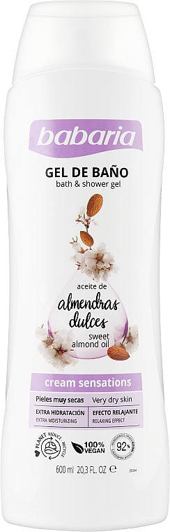 Гель для душу й ванни з олією солодкого мигдалю - Babaria Bath And Shower Gel — фото N1