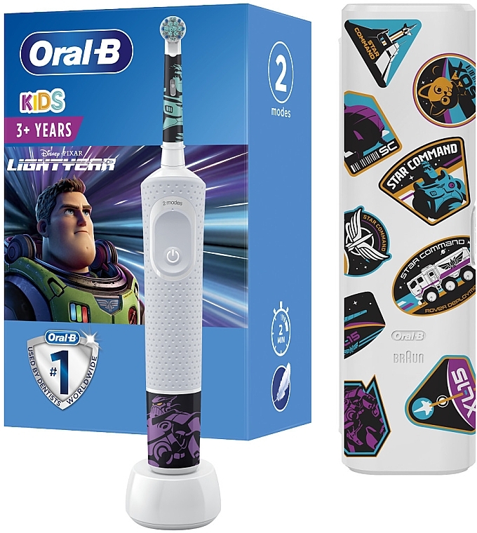 Электрическая зубная щетка "Базз Лайтер" со стикерами - Oral-B Vitality D100 Kids Lightyear — фото N1