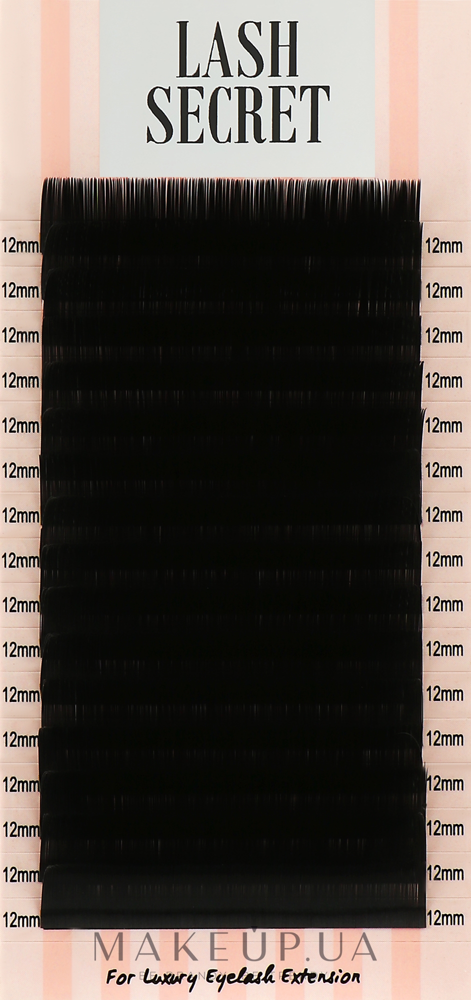 Накладные ресницы, черные, 16 линий (один размер, 0.1, С, 12) - Lash Secret — фото 1уп