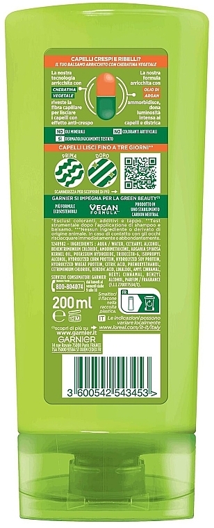 Кондиционер для разглаживания волос - Garnier Fructis Hydra Liss & Shine Conditioner — фото N2