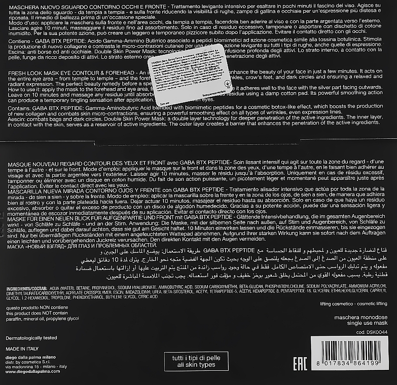 Антивозрастная лифтинговая маска от морщин на лбу и области вокруг глаз - Diego Dalla Palma Oh My Lift Fresh Look Mask Eye Contour & Forehead — фото N2