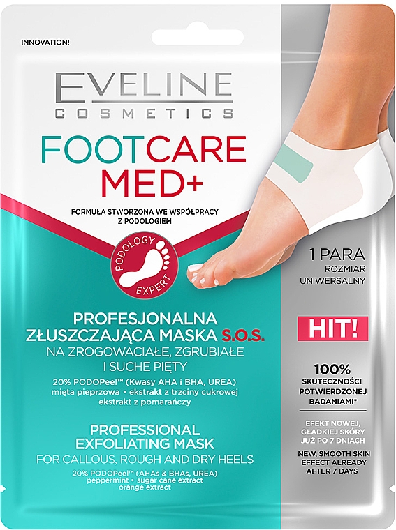 Отшелушивающая экспресс-маска для пяток - Eveline Cosmetics Foot Care Med+