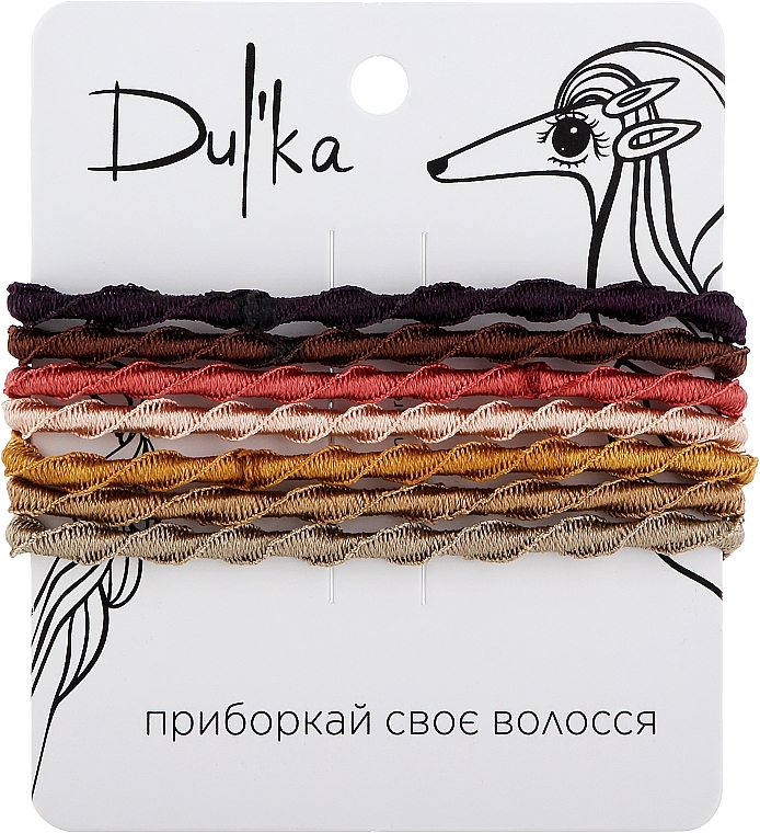 Набор разноцветных резинок для волос UH717781, 7 шт - Dulka — фото N1