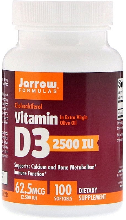 Холекальциферол Витамин D3 - Jarrow Formulas Cholecalciferol Vitamin D3 2500 IU  — фото N1