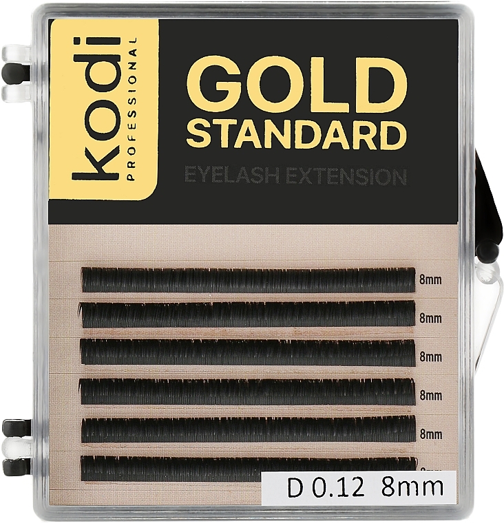 УЦІНКА Накладні вії Gold Standart D 0.12 (6 рядів: 8 мм) - Kodi Professional * — фото N1