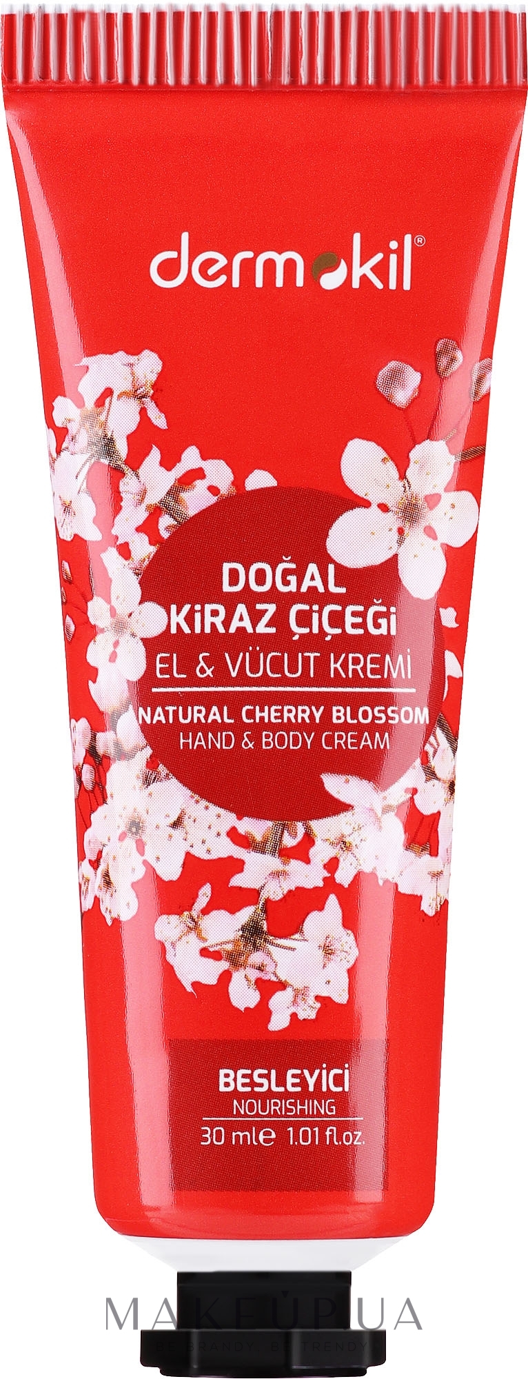 Крем для рук и тела с цветками вишни - Dermokil Hand & Body Cream With Cherry Blossom — фото 30ml
