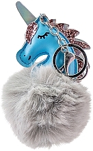 Парфумерія, косметика Брелок для ключів "Пухнастий єдиноріг", блакитний - Martinelia Keychain Unicorn Puff
