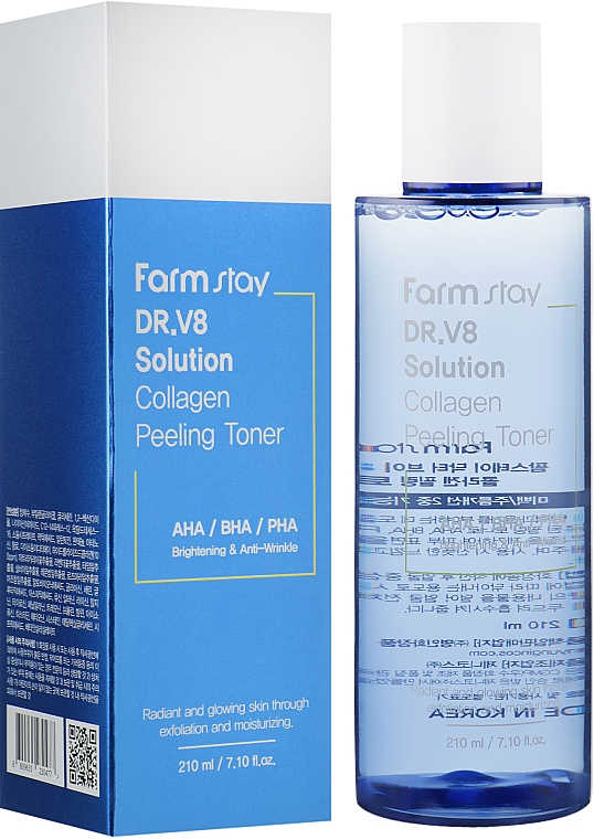 Пилинг-тонер с коллагеном - FarmStay Dr.V8 Solution Collagen Peeling Toner 