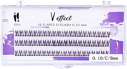 Духи, Парфюмерия, косметика Накладные пучки "Double V Effect", 0.10/C/8 mm - Ibra 10 Flares Eyelash