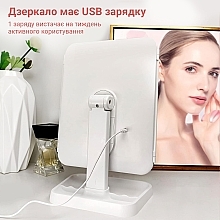 Дзеркало для макіяжу з LED підсвіткою і акумулятором, біле - Aimed Makeup Mirror 360 — фото N7