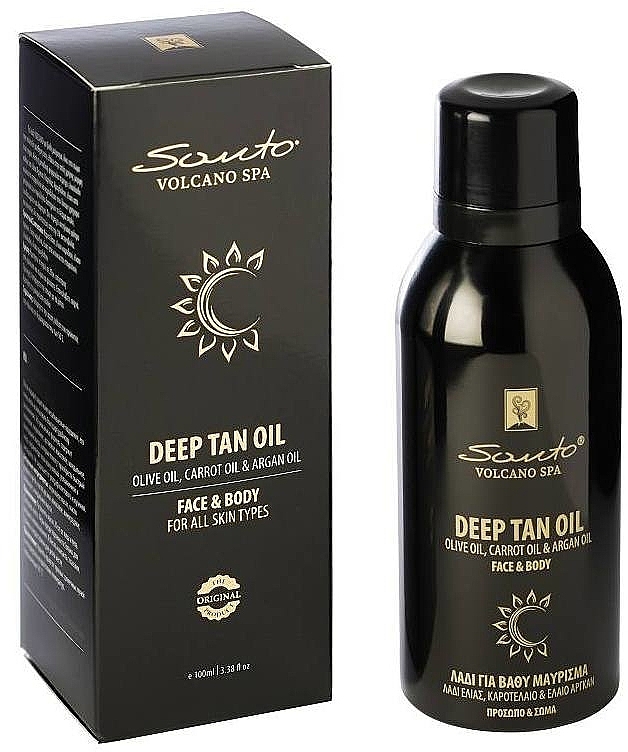 Олія для засмаги обличчя й тіла - Santo Volcano Spa Deep Tan Oil — фото N1
