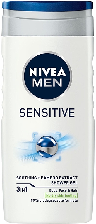 Набір - NIVEA MEN Sensitive Collection (sh/gel/250ml + ash/balm/100ml + foam/200ml) — фото N2