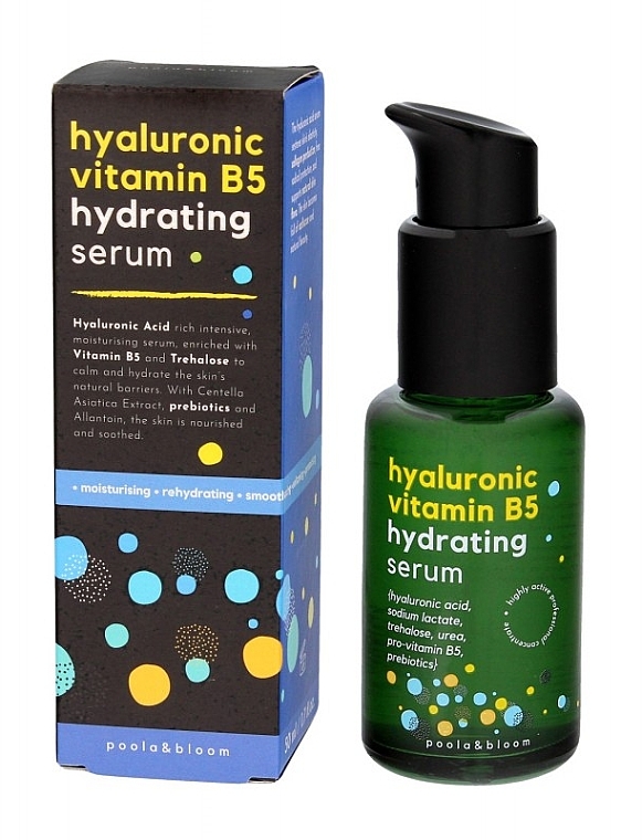 Сыворотка для лица с гиалуроновой кислотой и витамином В5 - Poola&Bloom Hyaluronic Vitamin B5 Hydrating Serum — фото N1