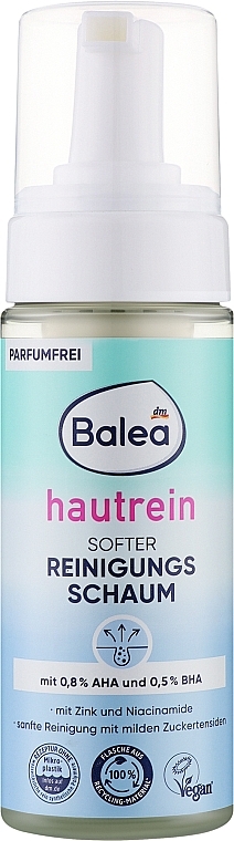 Очищувальна пінка для обличчя проти прищів із саліциловою кислотою та цинком - Balea Reinigungs Schaum Hautrein — фото N1
