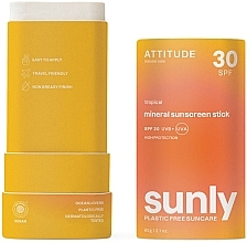 Солнцезащитный стик "Tropical" - Attitude Sunly Mineral Sunscreen Stick SPF30 — фото N2