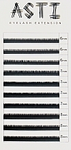 Парфумерія, косметика Вії для нарощування 10 л, MIX чорні, вигин B, товщина 0.07 мм, довжина 6(3)*7(4)*8(3) мм - Asti