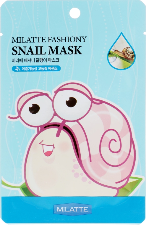 Тканевая маска для лица с экстрактом слизи улитки - Milatte Fashiony Mask Sheet Snail — фото N1