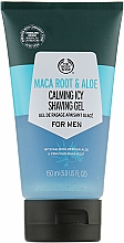 Парфумерія, косметика Заспокійливий гель для гоління "Корінь макі й алое" - The Body Shop Maca Root & Aloe Calming Icy Shaving Gel
