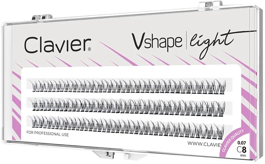 Накладні вії, 8 мм - Clavier V-Shape Light Eyelashes — фото N1