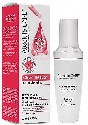 Сироватка для обличчя - Absolute Care Clean Beauty Multi Vitamins Revitalizing Protective Serum — фото N1