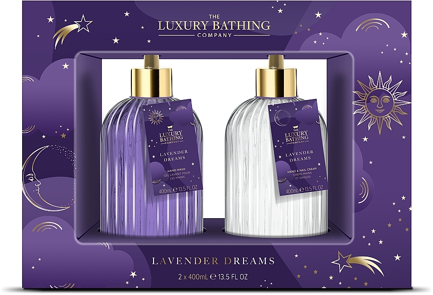 Набір - Grace Cole The Luxury Bathing Lavender Dreams Heavenly Hands (h/wash/400 ml + h/nail/cr/400 ml) — фото N1