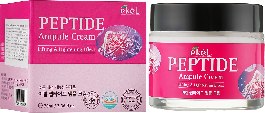 Ампульный крем для лица с пептидами - Ekel Peptide Ampule Cream Lifting & Lightening Effect