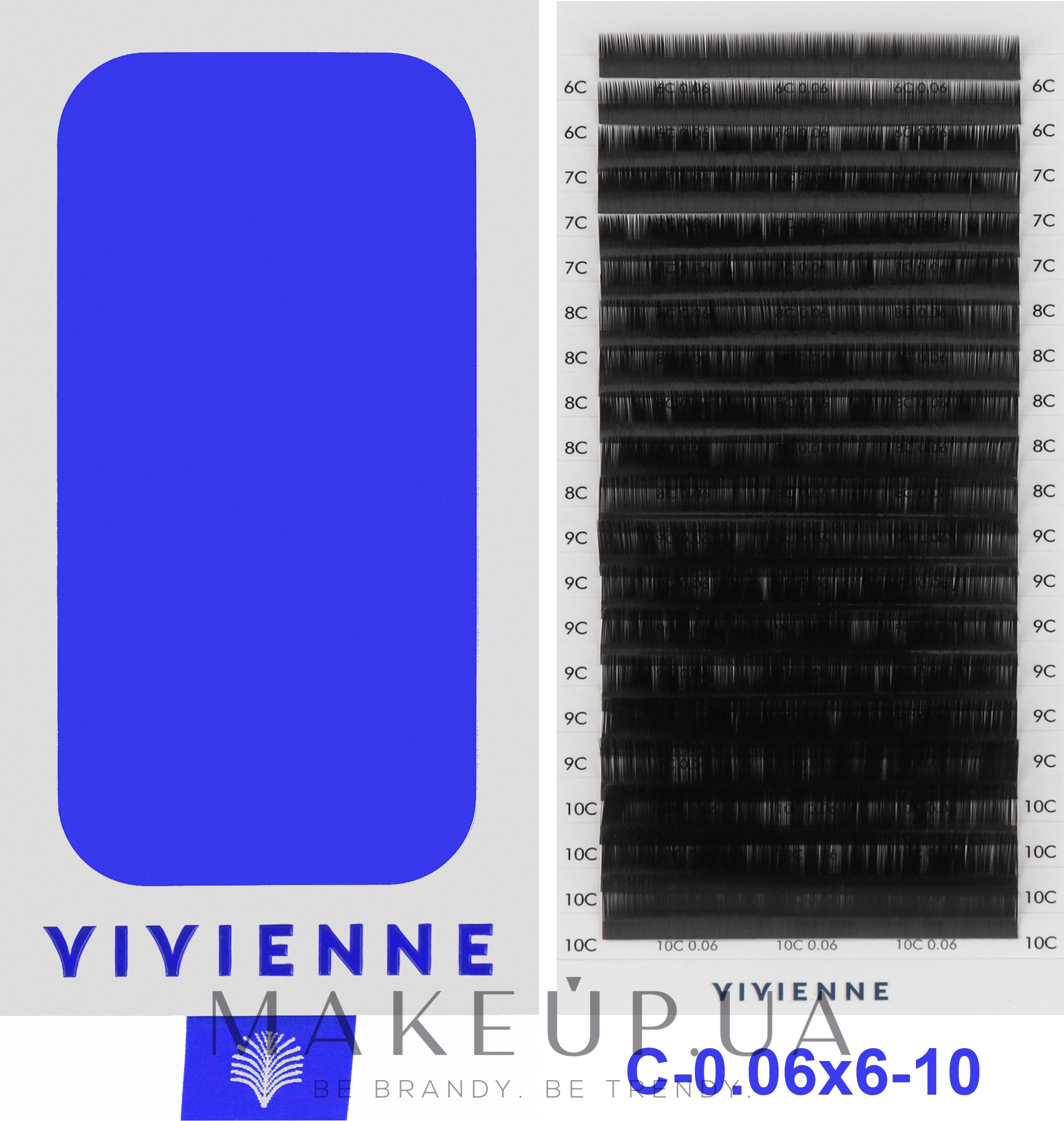 Накладні вії "Elite", чорні, 20 ліній (mix, 0,085, С, 6-10) - Vivienne — фото 1уп