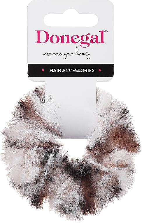 Резинка для волосся, FA-5646, світло-сіра з коричневим - Donegal — фото N1