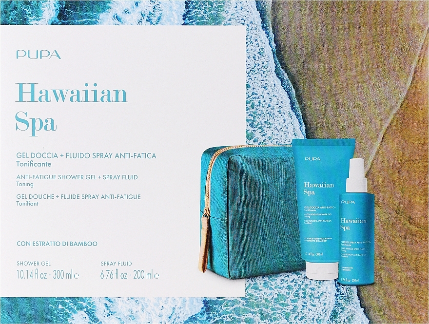 Набір - Pupa Hawaiian Spa Kit 2 (sh/gel/300ml  + fluid/spray/200ml + bag) — фото N1
