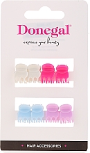 Заколки-краб для волос FA-9917, Mini Mix, разноцветные, 8 шт - Donegal Hair Clip — фото N1