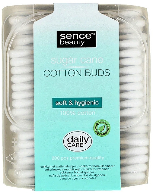 Ватные палочки, 200 шт - Sence Sugar Cane Cotton Buds Soft & Hygine — фото N1