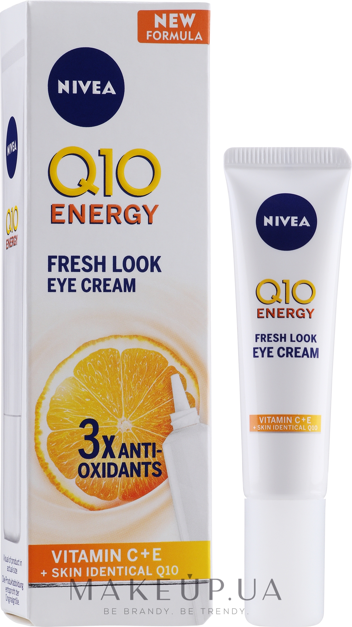 Увлажняющий крем против морщин для контуров глаз - NIVEA Visage Anti Wrinkle Q10 Plus Vitamin C Eye Cream — фото 15ml