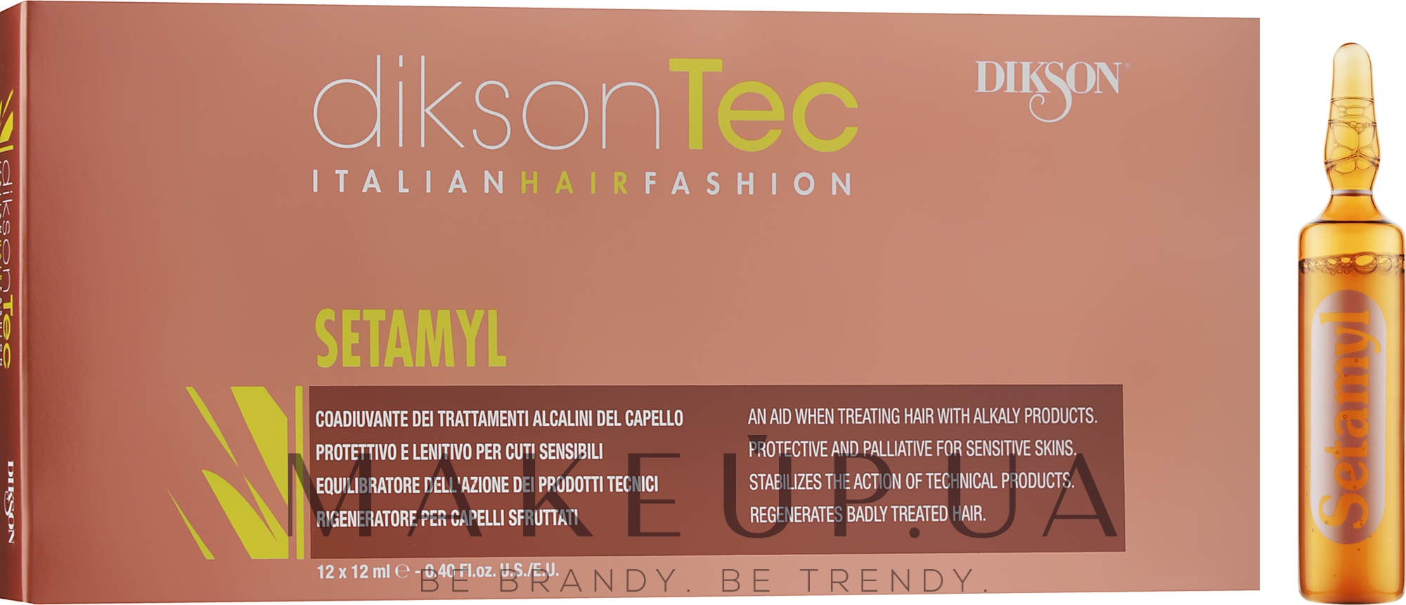 Ампульное средство при любой щелочной обработке волос - Dikson Setamyl — фото 12x12ml