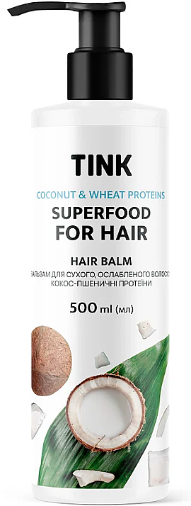 Бальзам для сухого та ослабленого волосся "Кокос і пшеничні протеїни" - Tink SuperFood For Hair Coconut & Wheat Proteins Balm — фото N4