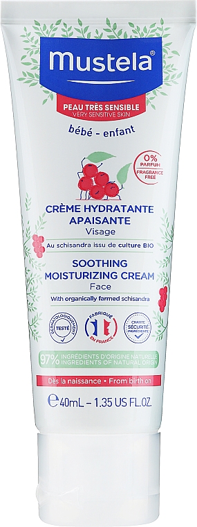 Крем для обличчя - Mustela Bebe Face Soothing Moisturizing Cream Very Sensitive Skin — фото N1
