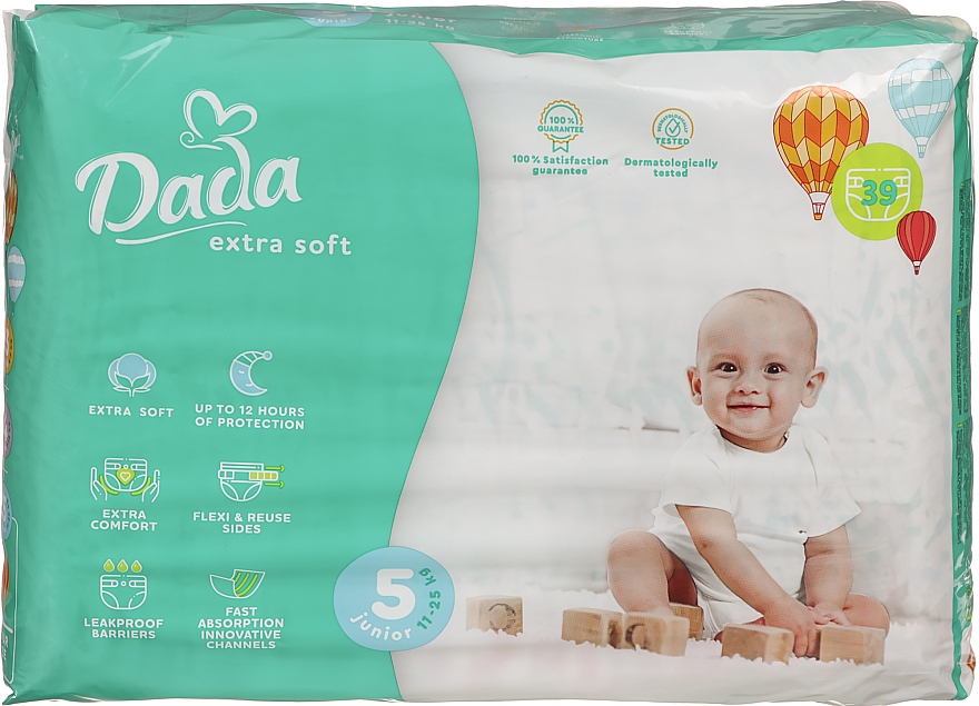 Подгузники "Extra Soft" 5 Junior (11-25 кг, 39 шт) - Dada — фото N1