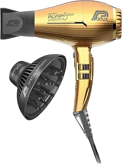 Фен для волос с диффузором, золото - Parlux Hair Dryer Alyon Gold Diffuser — фото N1