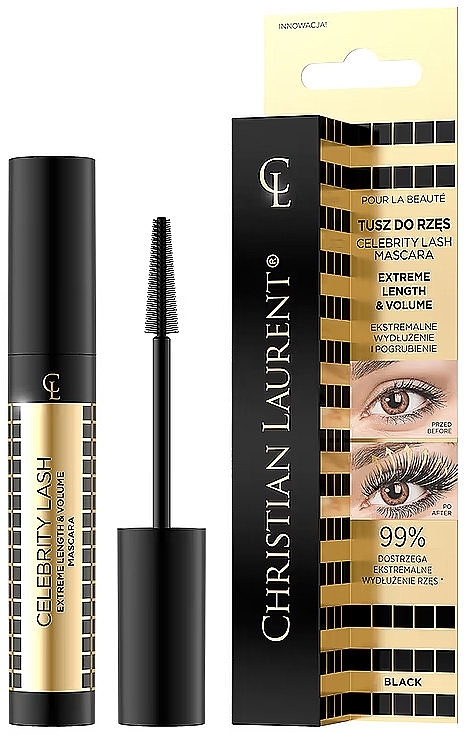 Тушь для ресниц - Christian Laurent Celebrity Lash Extreme Length & Volume Mascara — фото N1