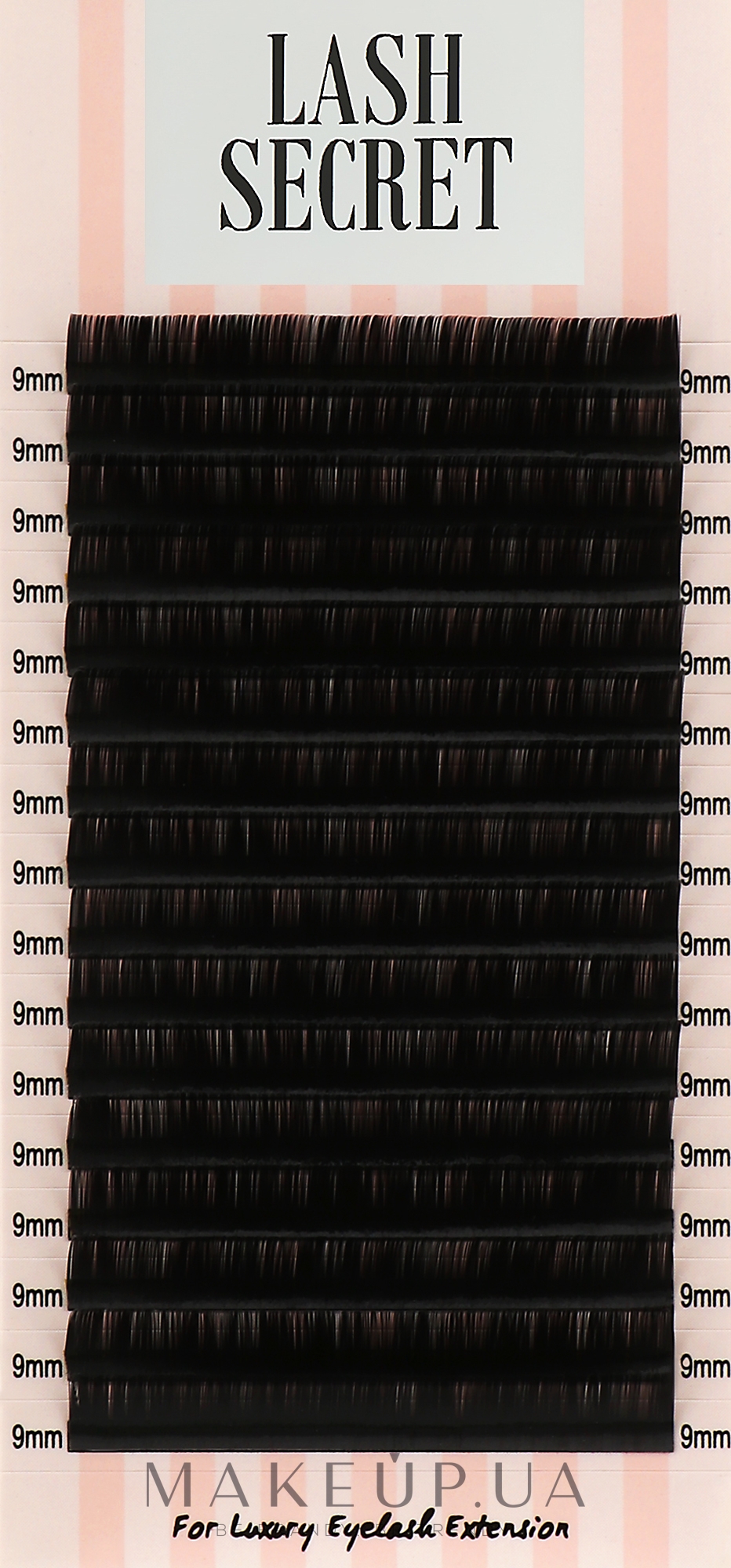 Накладные ресницы, черные, 16 линий (один размер, 0,07, C, 9) - Lash Secret — фото 1уп