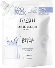 Духи, Парфюмерия, косметика Крем для душа "Молочный протеин" - Byphasse Caresse Shower Cream (сменный блок)